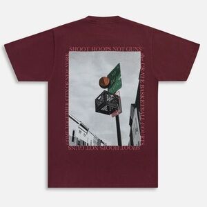The Crate Maroon Basketball Short Sleeve Tee NWOT
